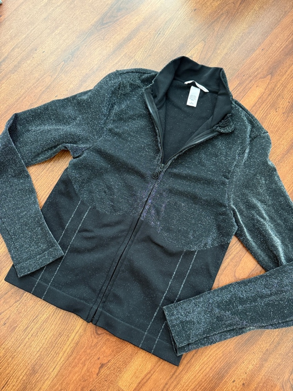 Victoria's Secret Black Metallic Zip Jacket